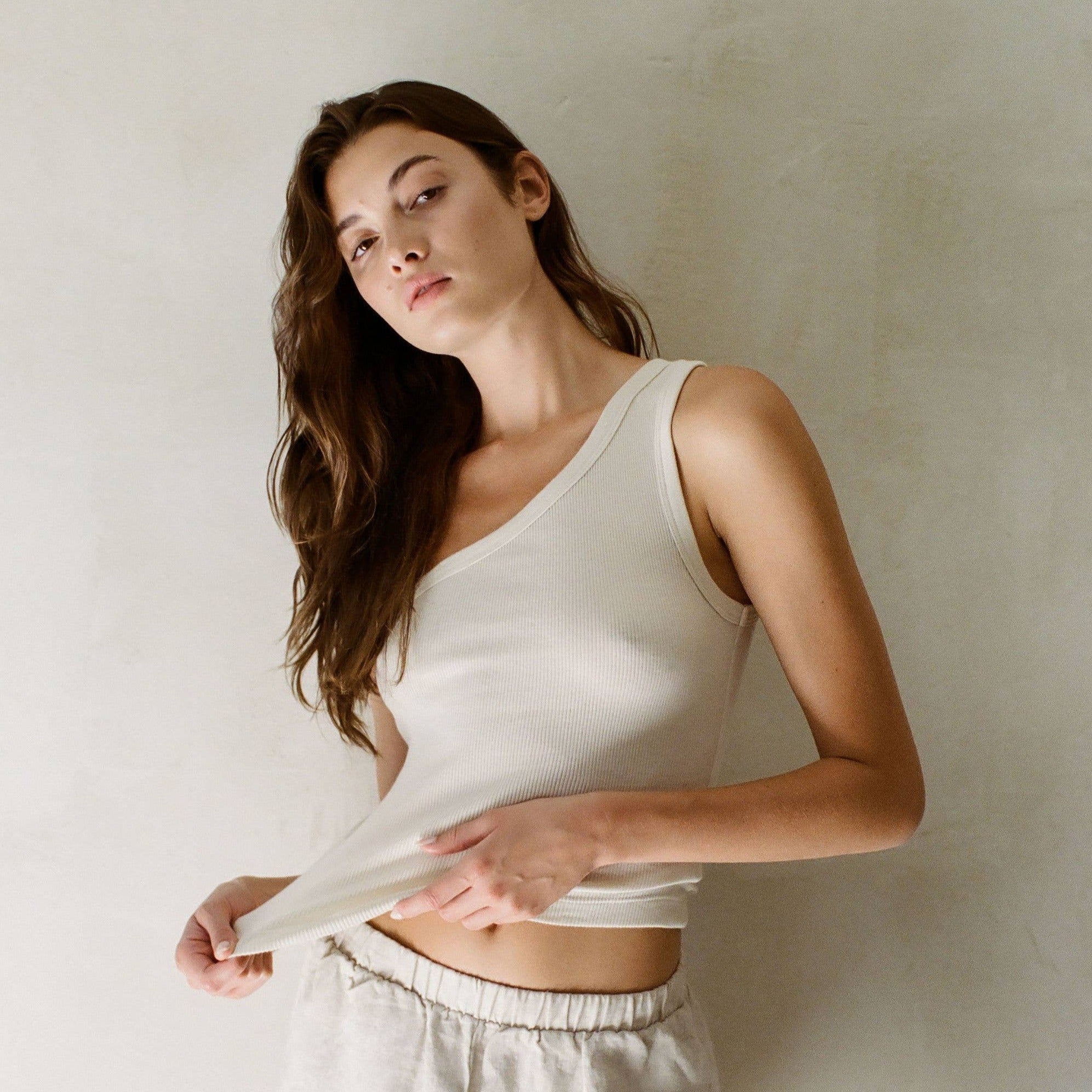 a.ren | Eve Organic Tank in Cream