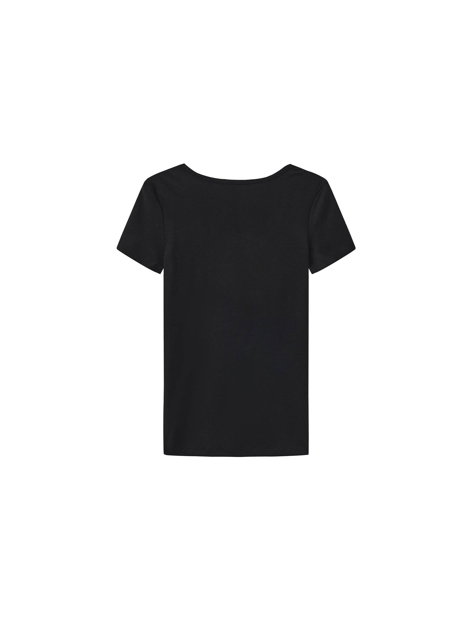 CUBIC - CUBIC Modal Long Slim Fit Crew Neck T-Shirt: Black / S - Hey Jude