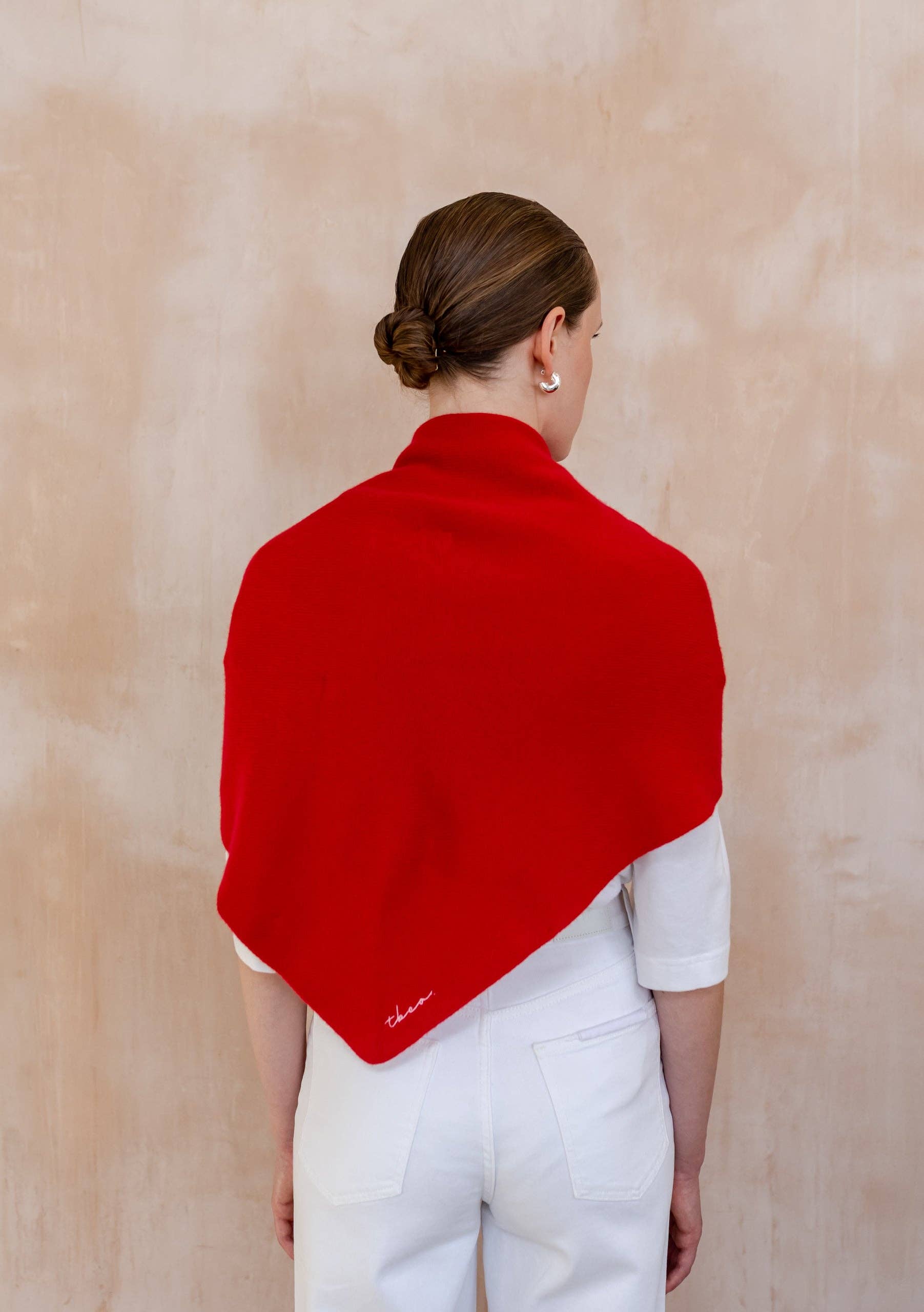 TBCo | Large Merino Triangle Scarf in Red