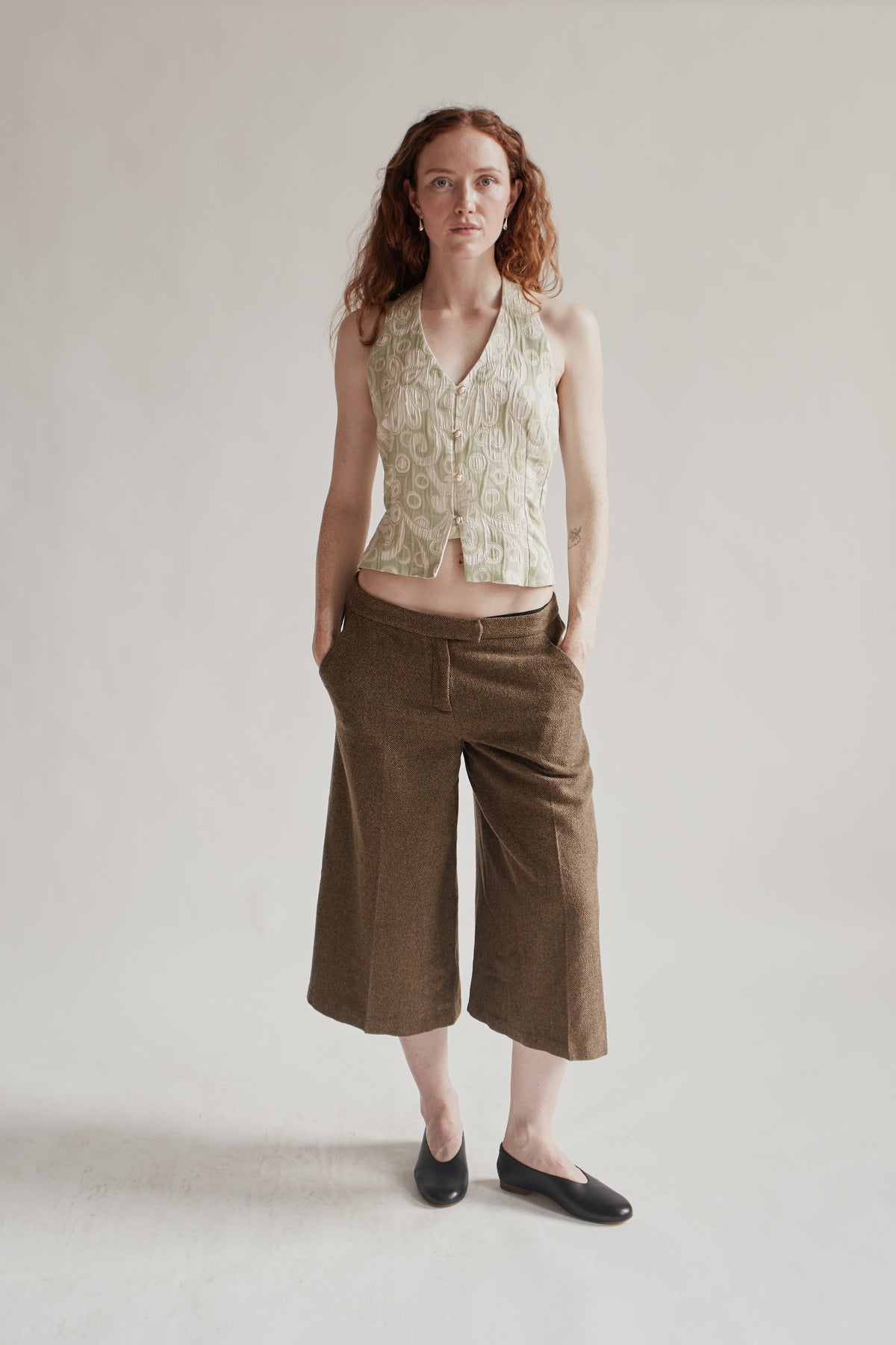Seafoam Metallic Halter Top