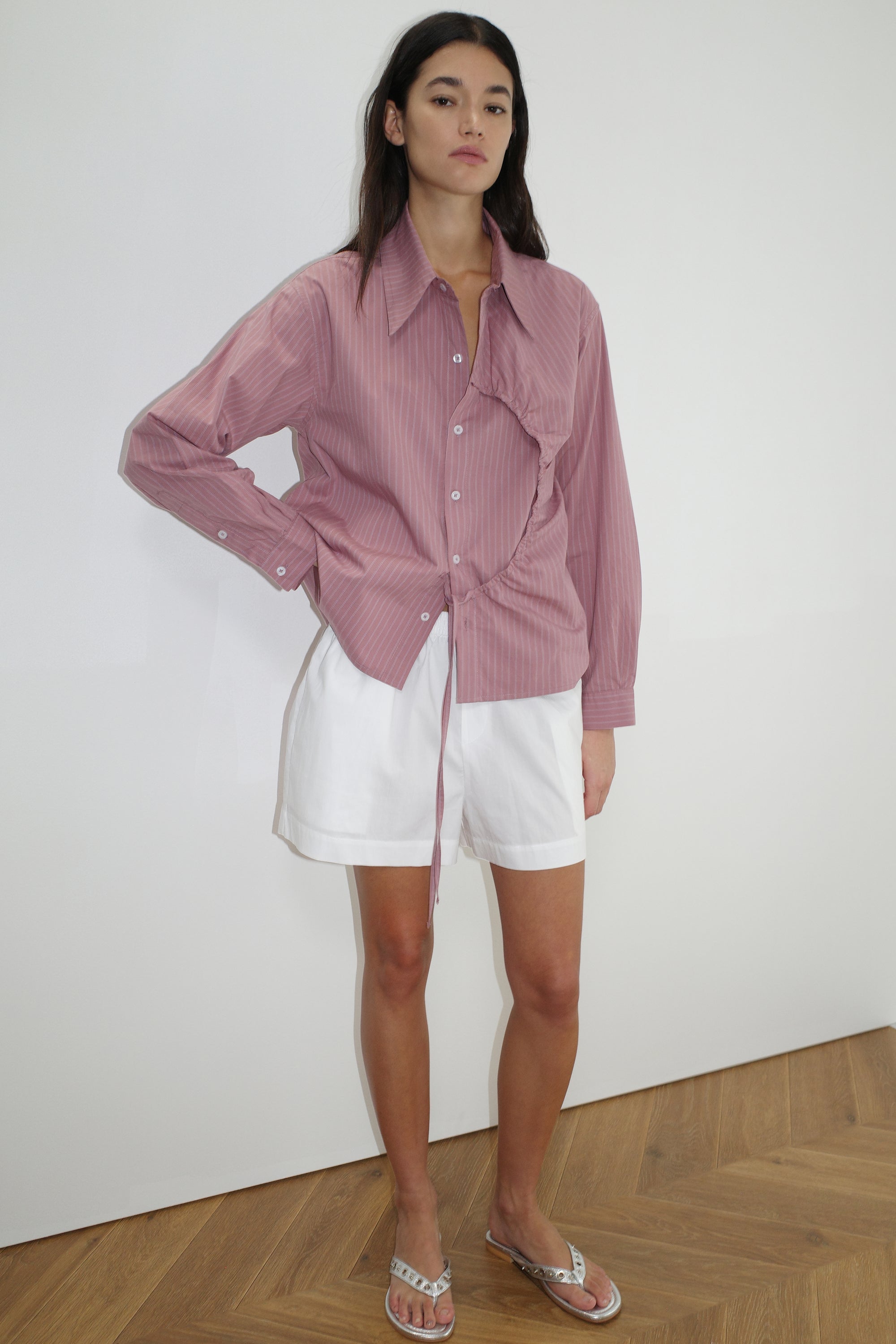 Deiji Studios | Arch Tie Shirt in Salt Stripe