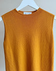 Mustard Sleeveless Knit Mockneck