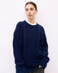 Mod Ref | Cotton Crewneck Sweater in Navy