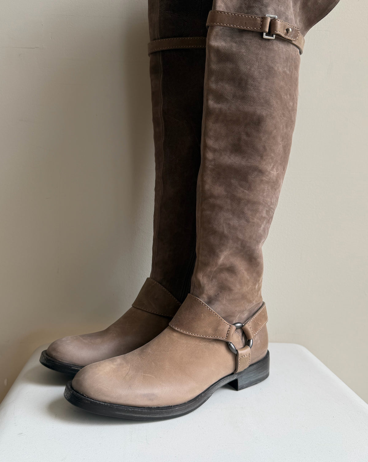 Brunello Cucinelli Leather Knee-High Riding Boots | Size 37.5