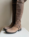 Brunello Cucinelli Leather Knee-High Riding Boots | Size 37.5