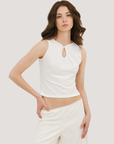 MPAZ STUDIO | Clara Keyhole Top in Ivory - Hey Jude