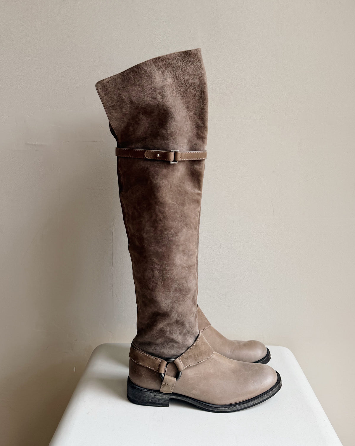 Brunello Cucinelli Leather Knee-High Riding Boots | Size 37.5