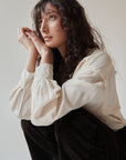 Vanilla Pintuck Silk Blouse