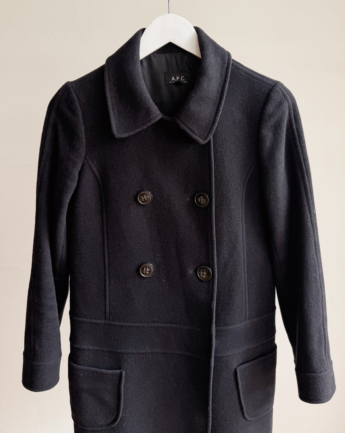 A.P.C. Wool Button Up Peacoat - Hey Jude