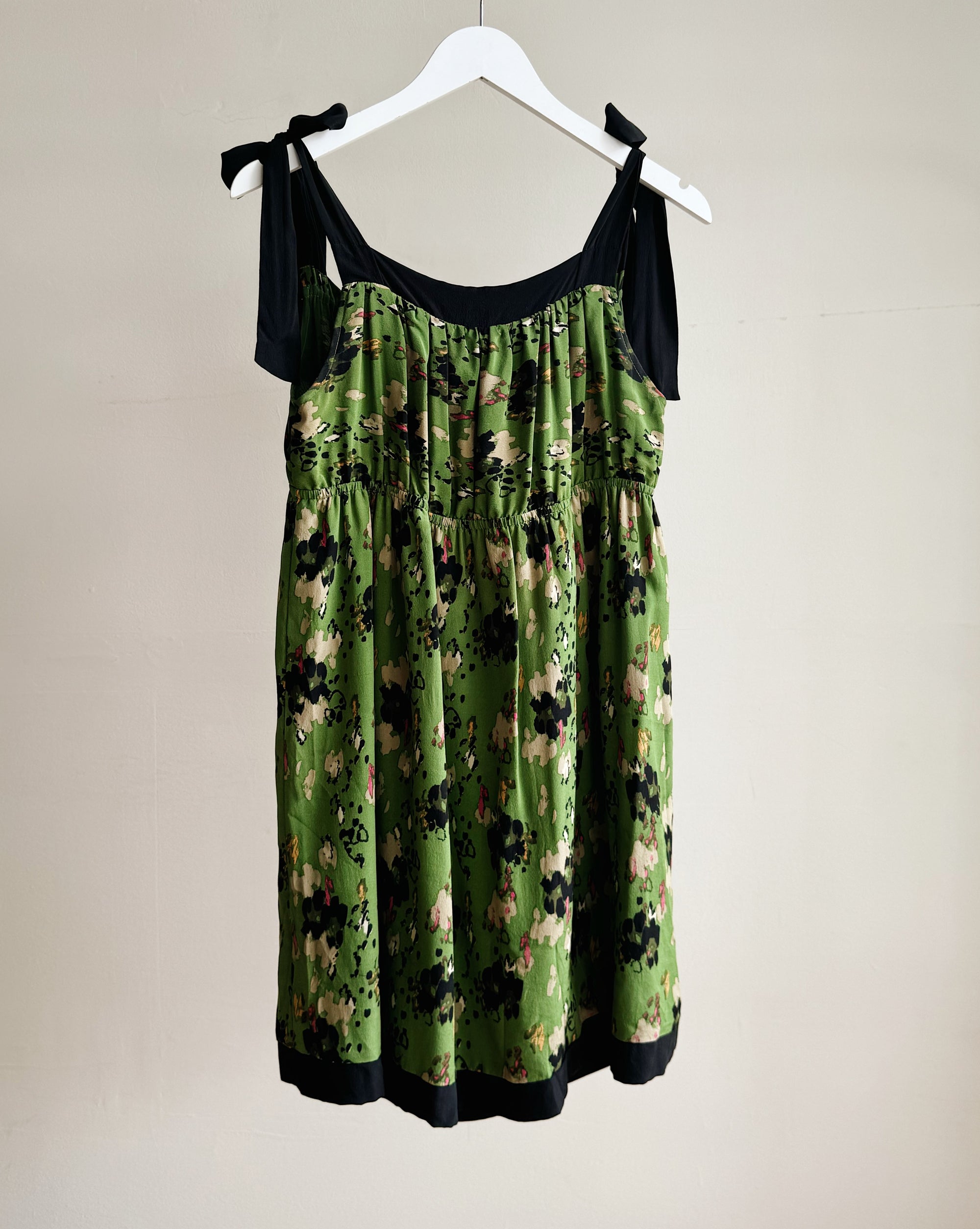 Fern Floral Silk Babydoll Dress