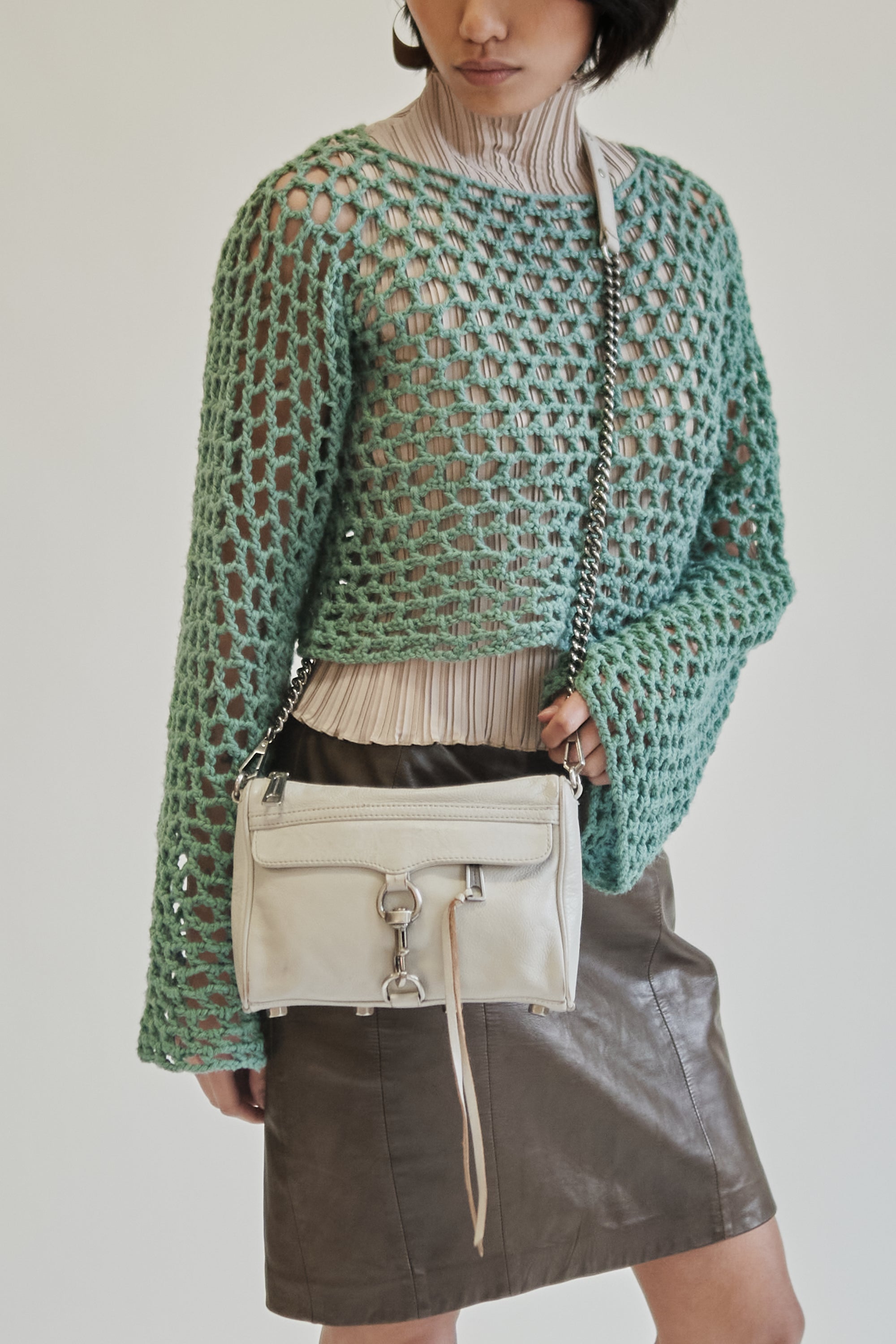 Dove Leather Chain Strap Purse - Hey Jude