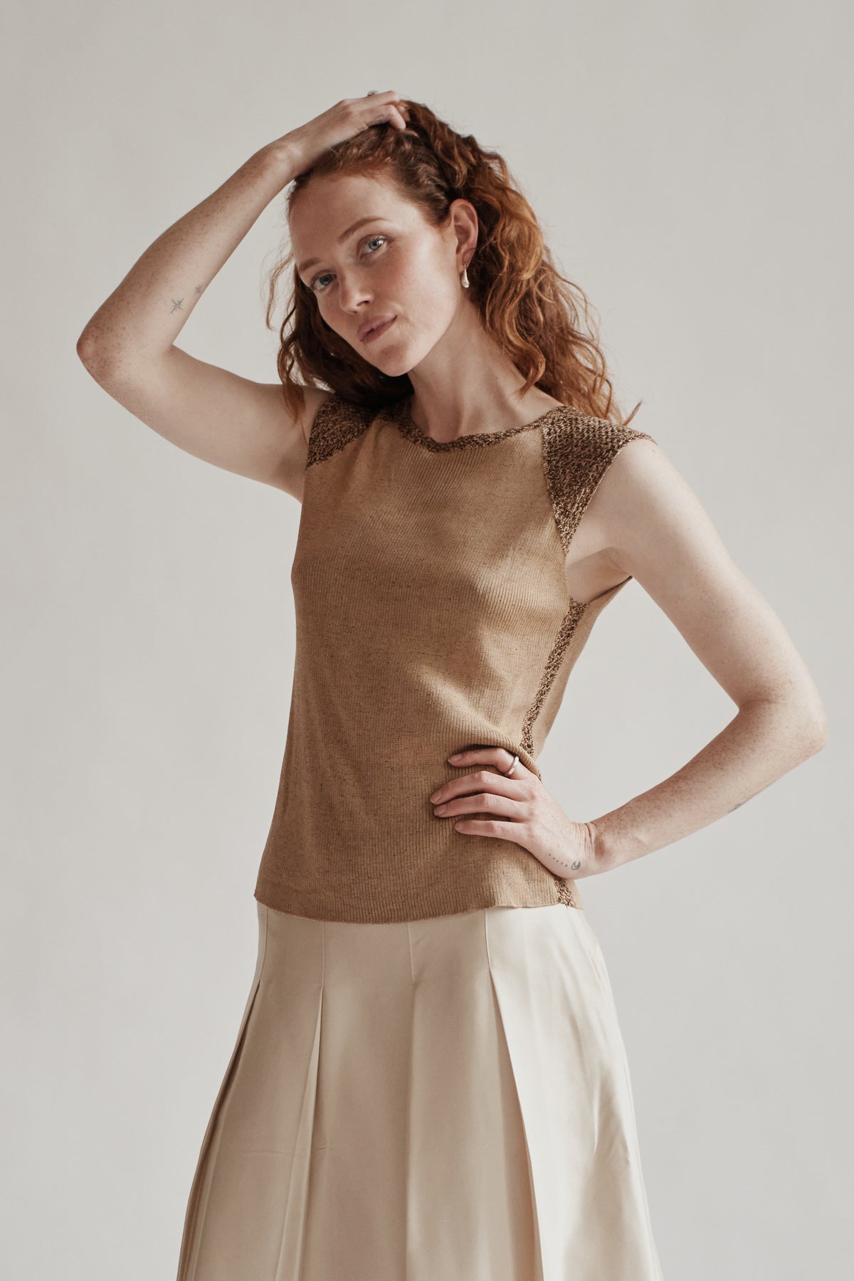Biscotti Silk Ribbed Net Top - Hey Jude