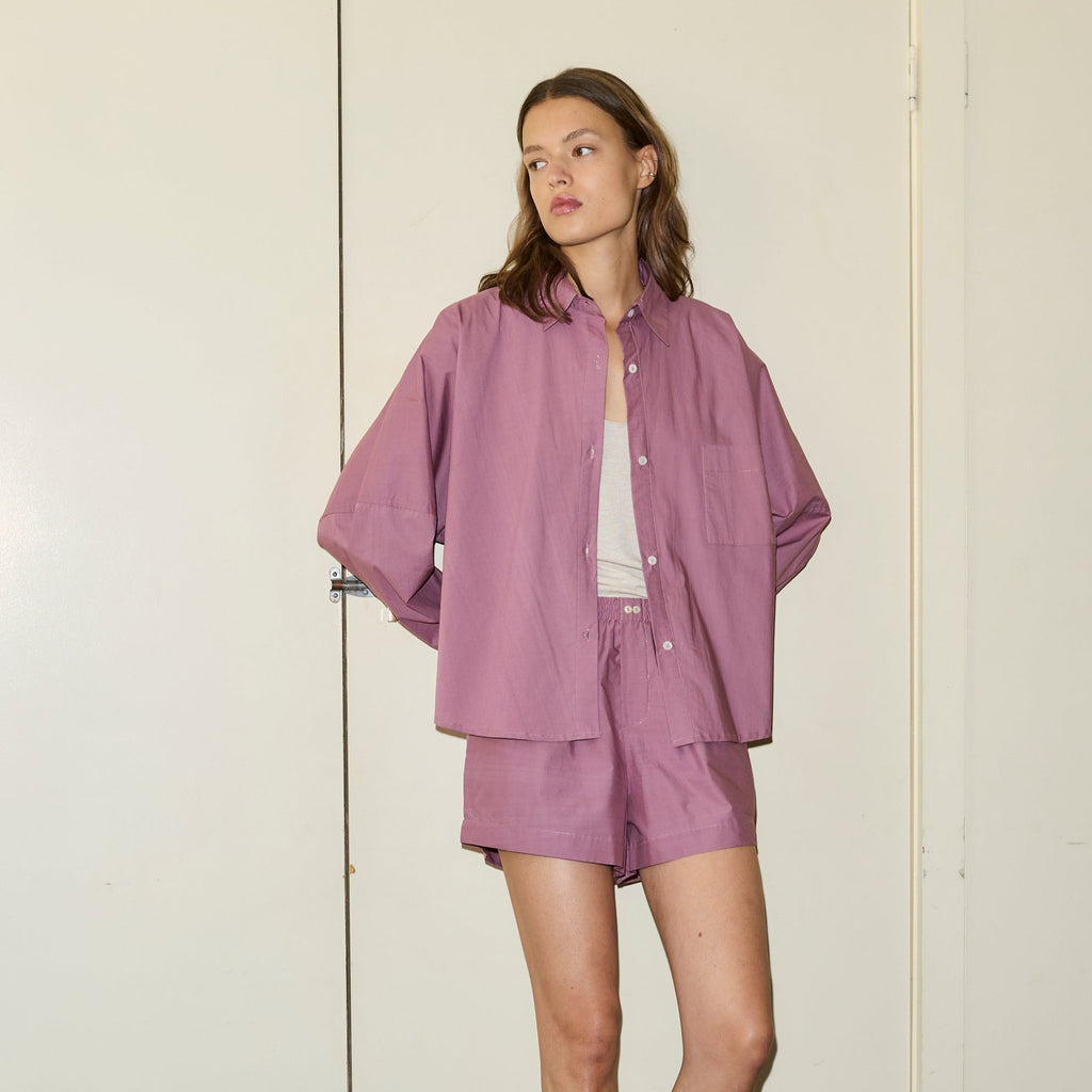 Deiji Studios | Curved Shirt in Lavender