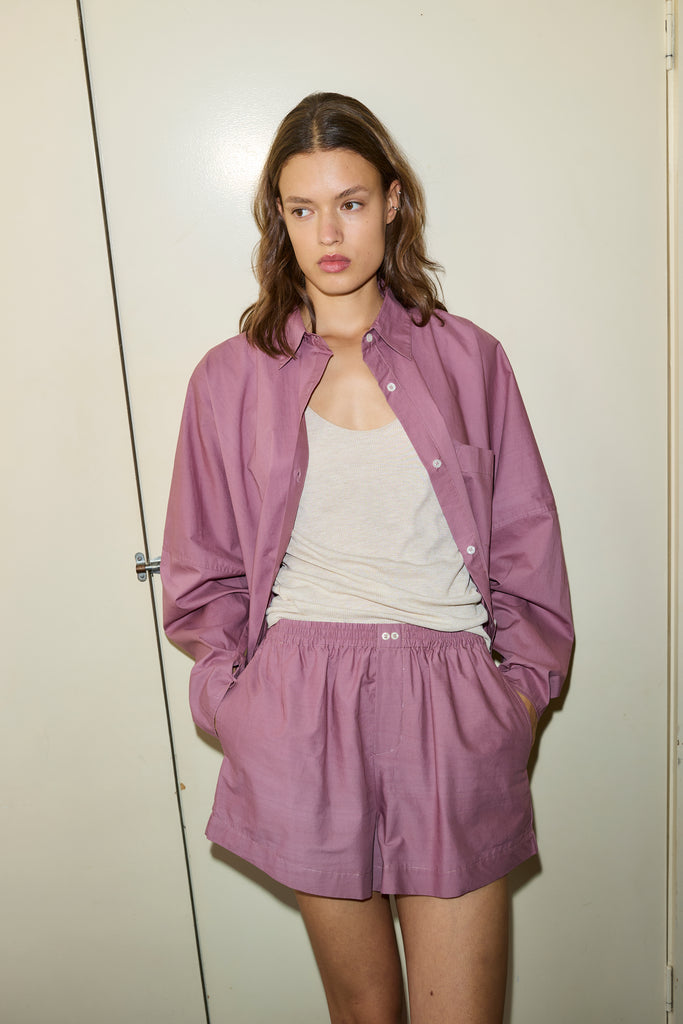 Deiji Studios | Curved Shirt in Lavender