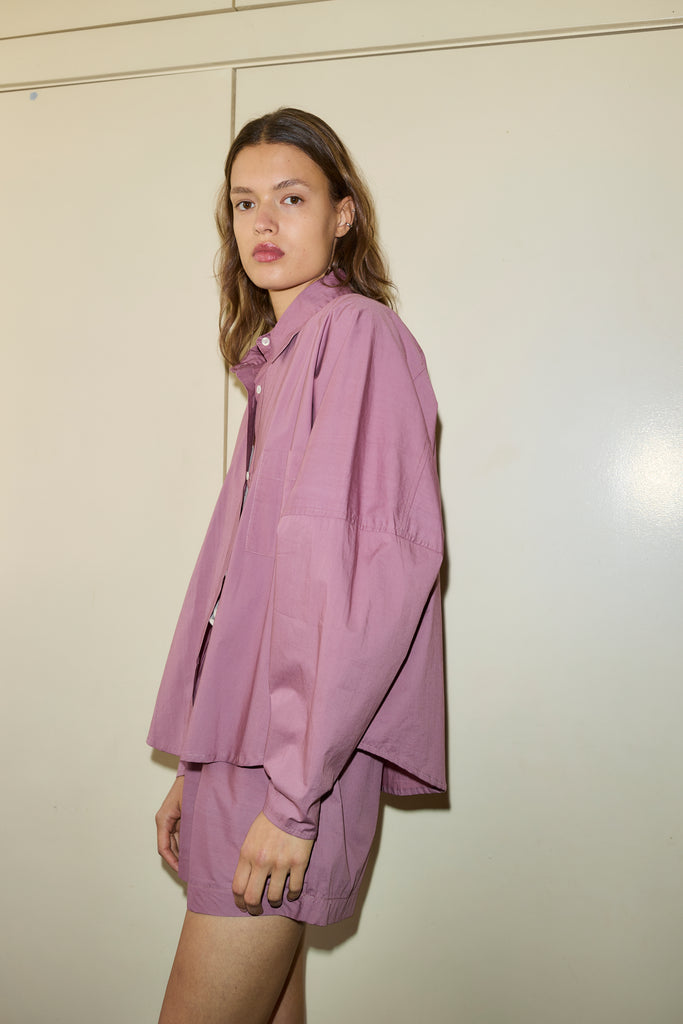 Deiji Studios | Curved Shirt in Lavender
