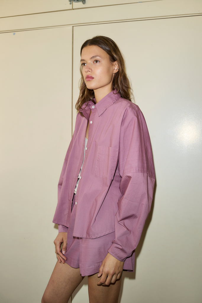 Deiji Studios | Curved Shirt in Lavender