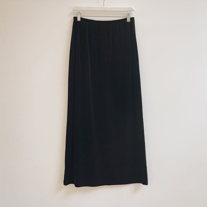 Black Crushed Velvet Maxi Skirt