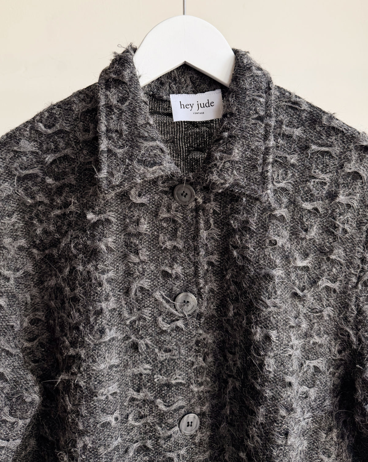 Charcoal Knit Mohair Chore Sweater