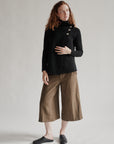 Black Asymmetrical Cashmere Wrap Cardigan - Hey Jude
