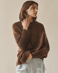 Espresso Mohair Knit Slouch Sweater