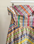 Colourful Plaid Strapless Dress