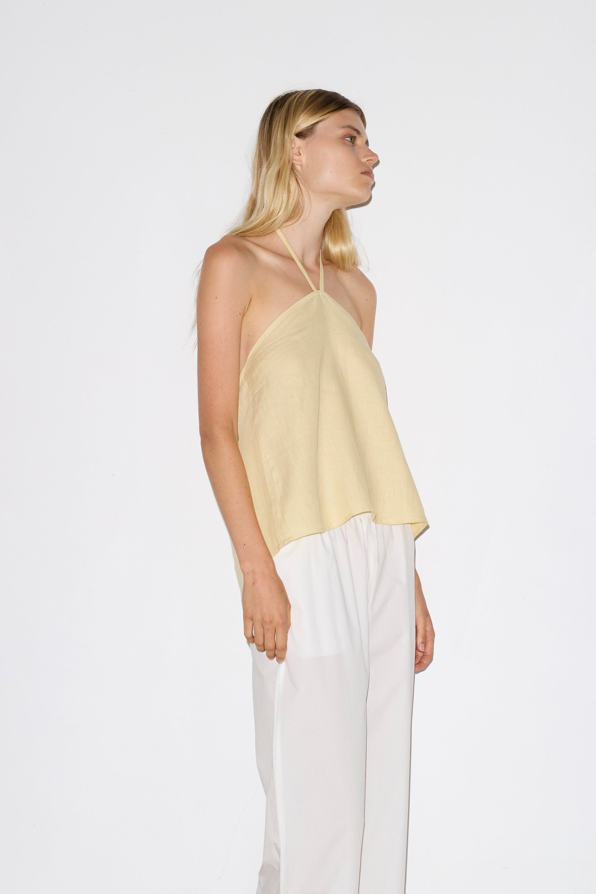 Deiji Studios | Linen Wrap Back Top in Butter