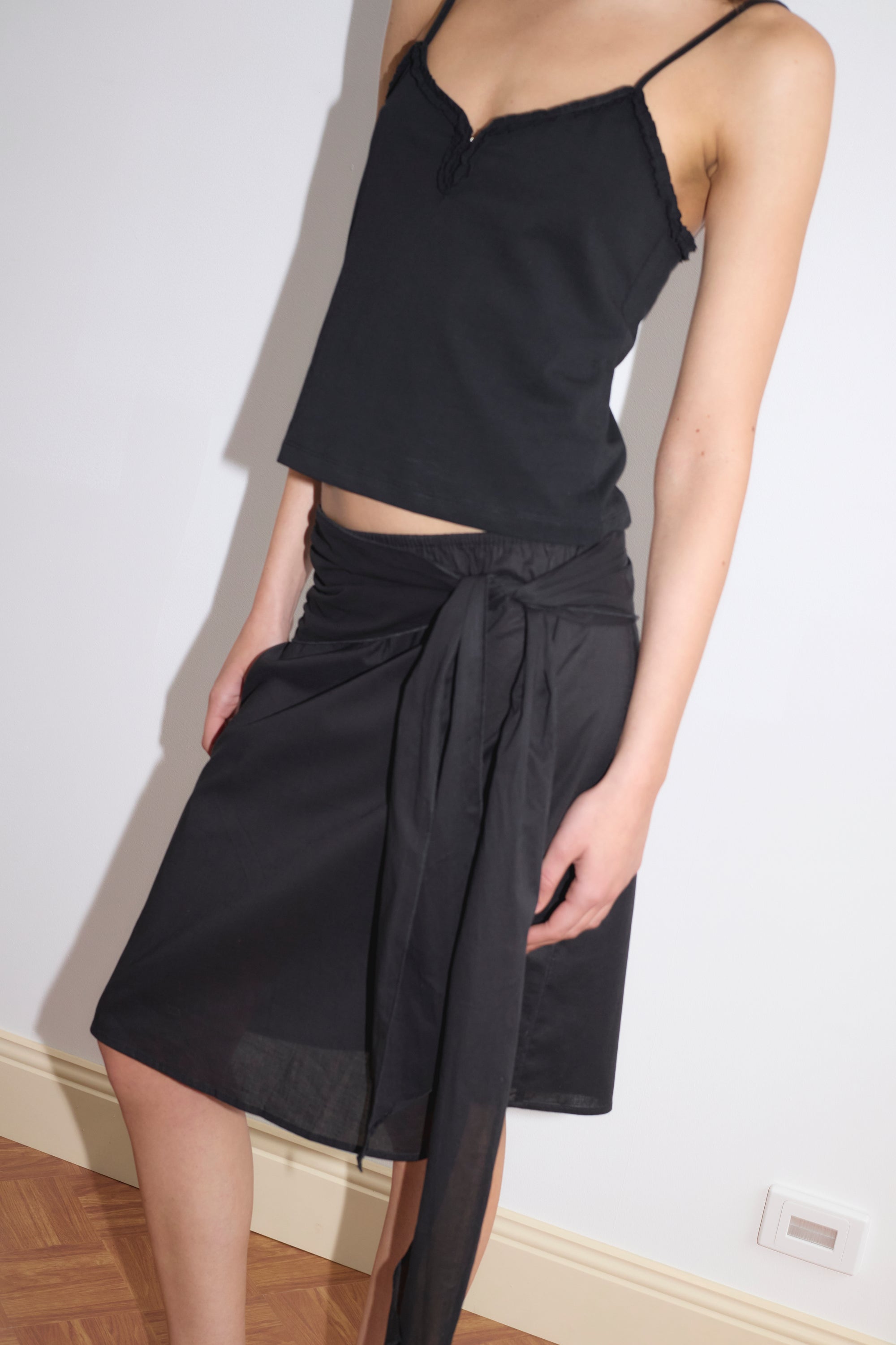 Deiji Studios | Scarf Midi Skirt in Black - Hey Jude