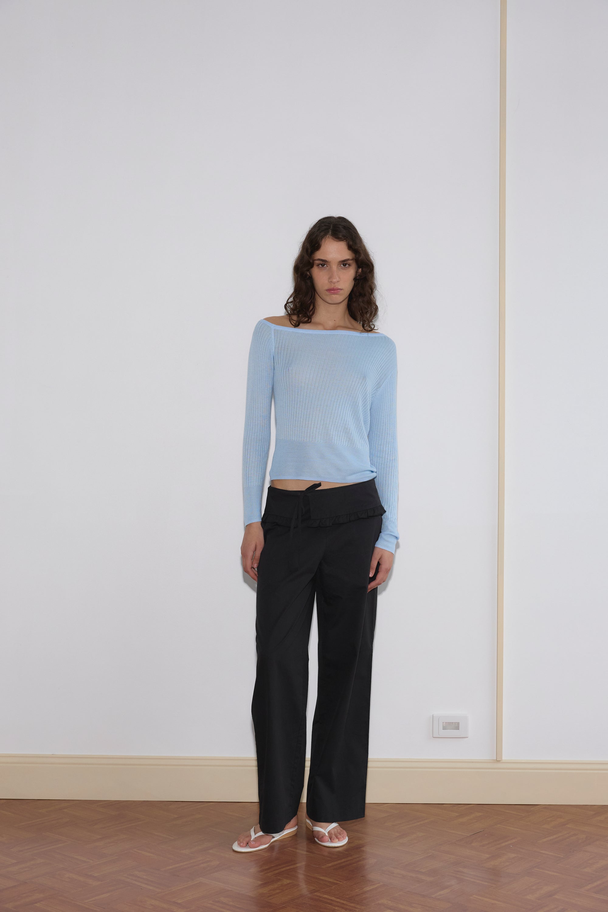 Deiji Studios | Flounce Belt Pant in Black - Hey Jude