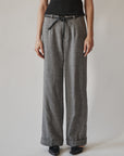 Grey Herringbone Wool Trousers