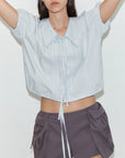 Deiji Studios | Micro Pocket Short in Mulberry Stripe PRESALE