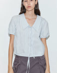 Deiji Studios | Micro Pocket Short in Mulberry Stripe PRESALE