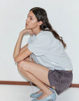 Deiji Studios | Micro Pocket Short in Mulberry Stripe PRESALE