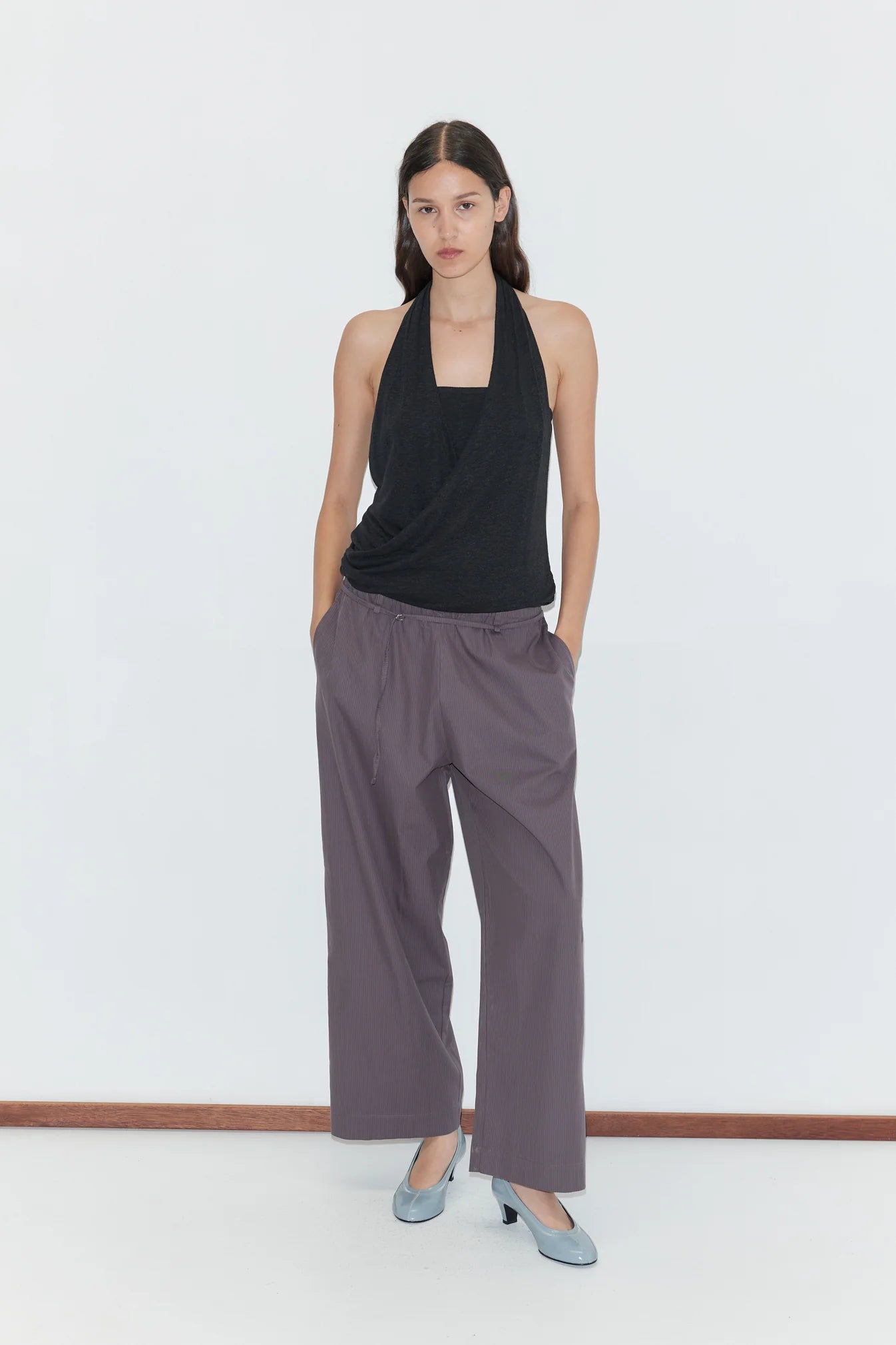 Deiji Studios | Loop Pant in Mulberry Stripe PRESALE