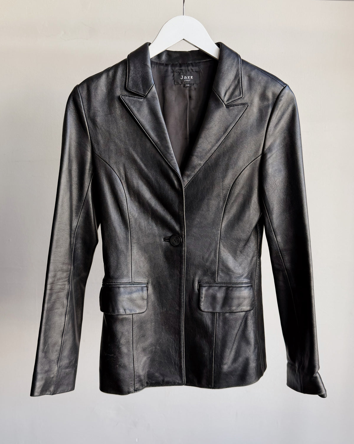 Raven Leather Blazer Jacket