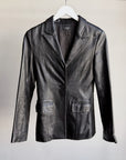 Raven Leather Blazer Jacket
