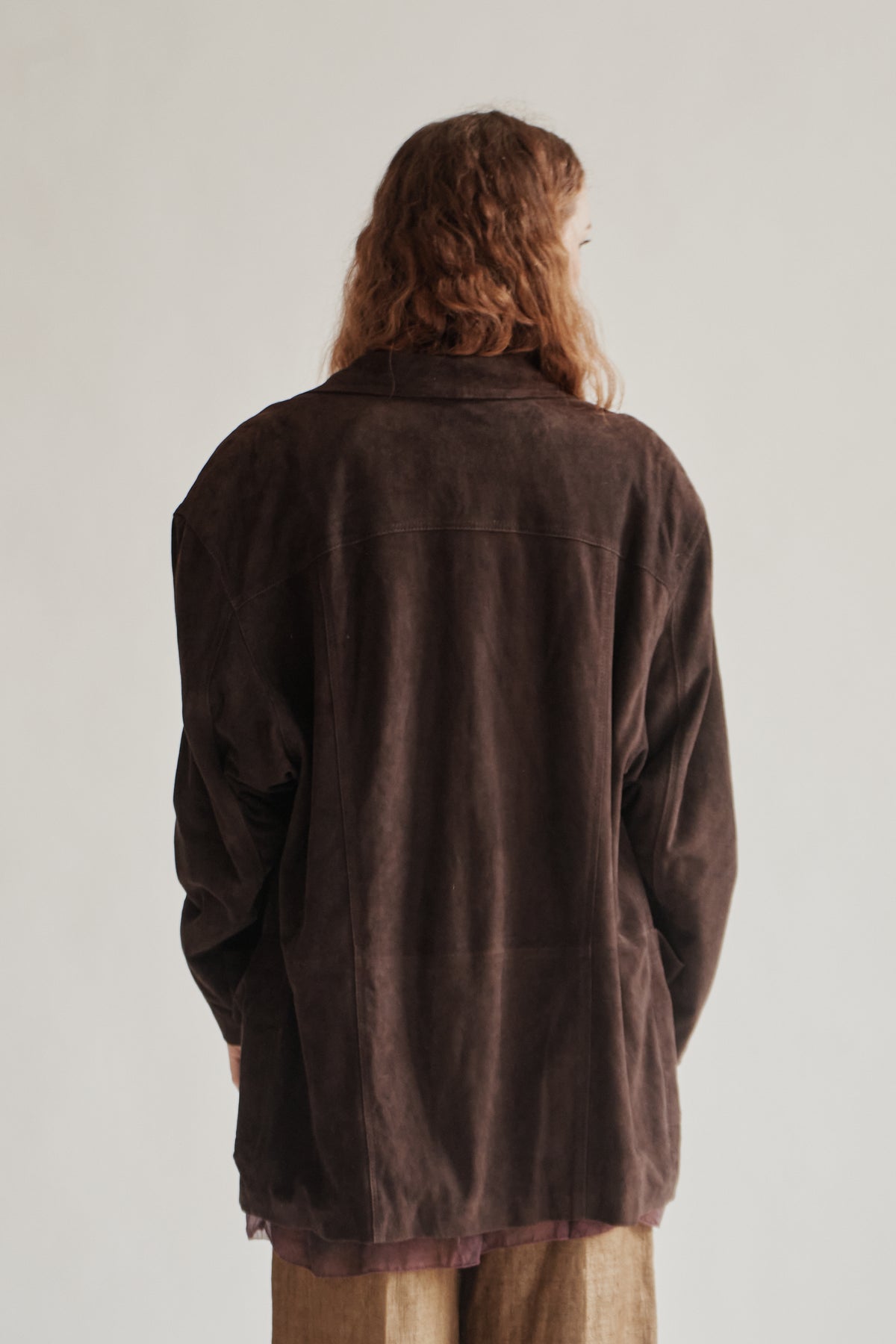 Chocolate Italian Suede Oversized Coat