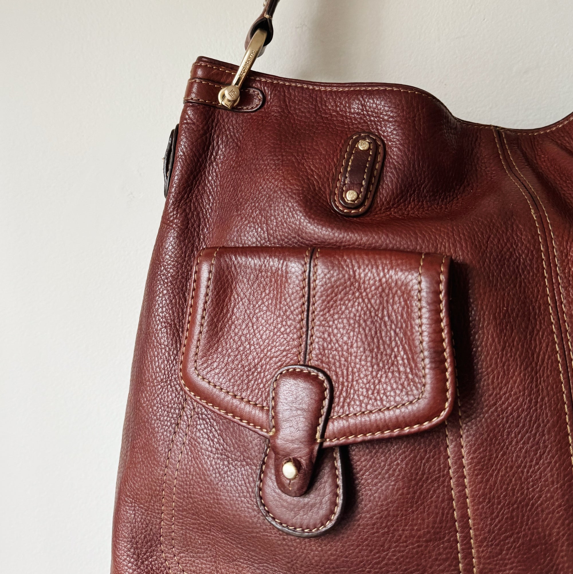 Burgundy Leather Pocket Shoulder Bag - Hey Jude