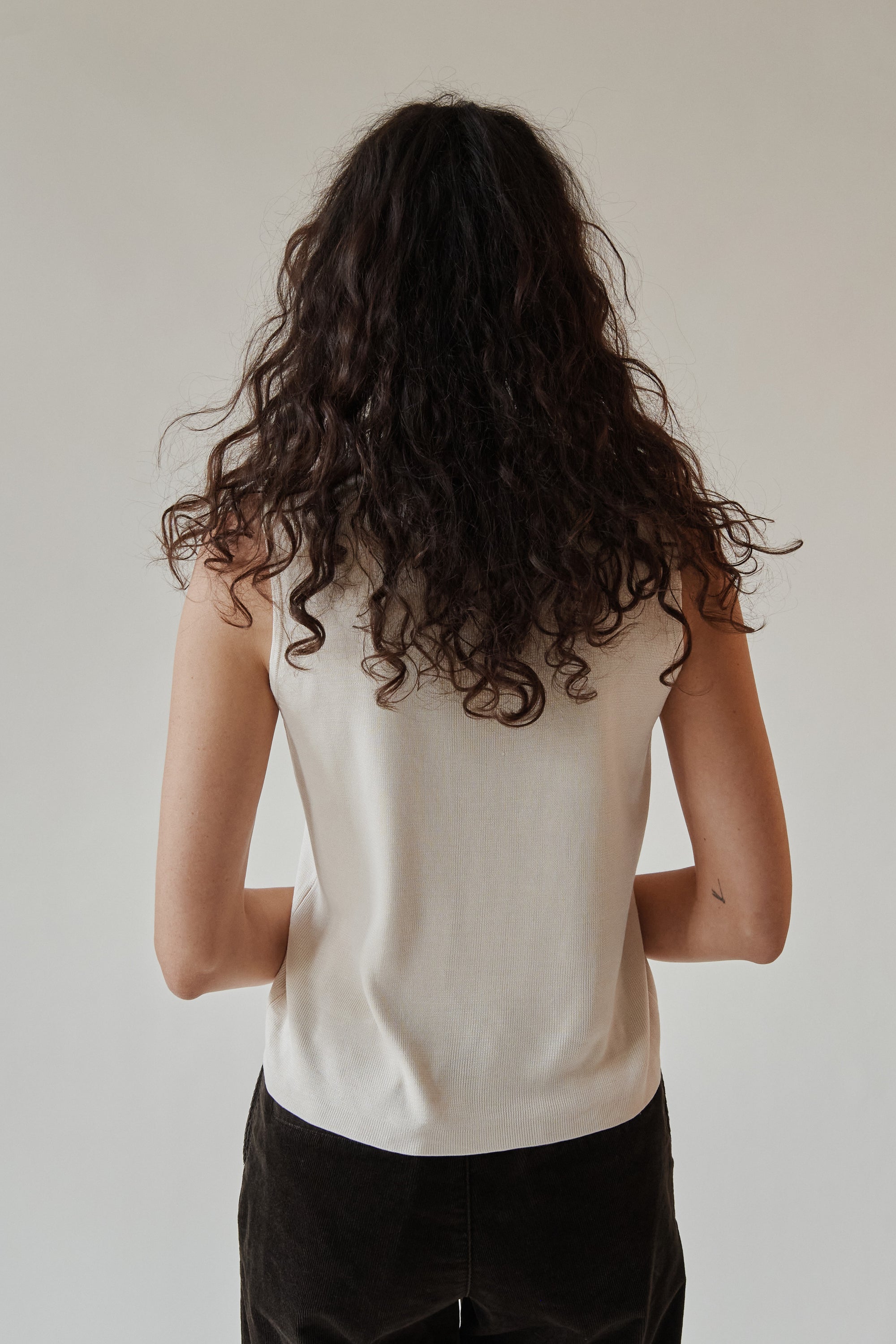 Ivory Silk Knit Tank