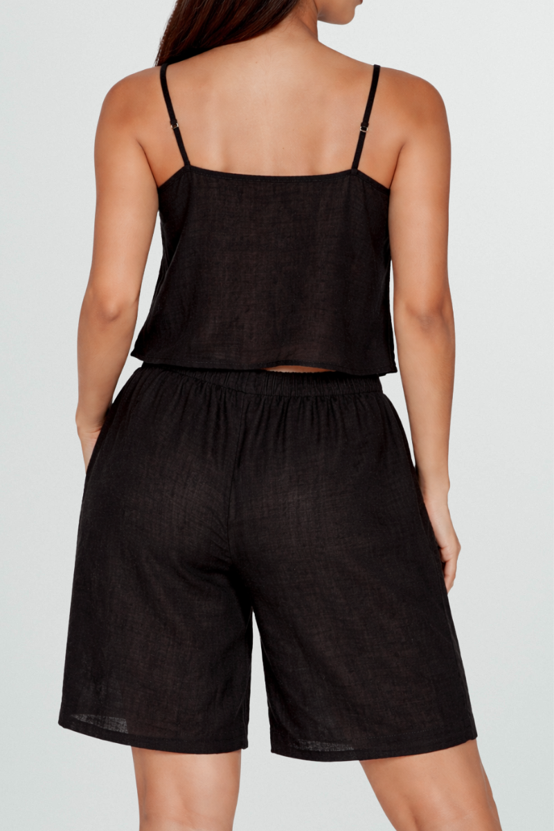 Wildflo Studio - Linen Bermuda Shorts Ink: Ink / S - Hey Jude