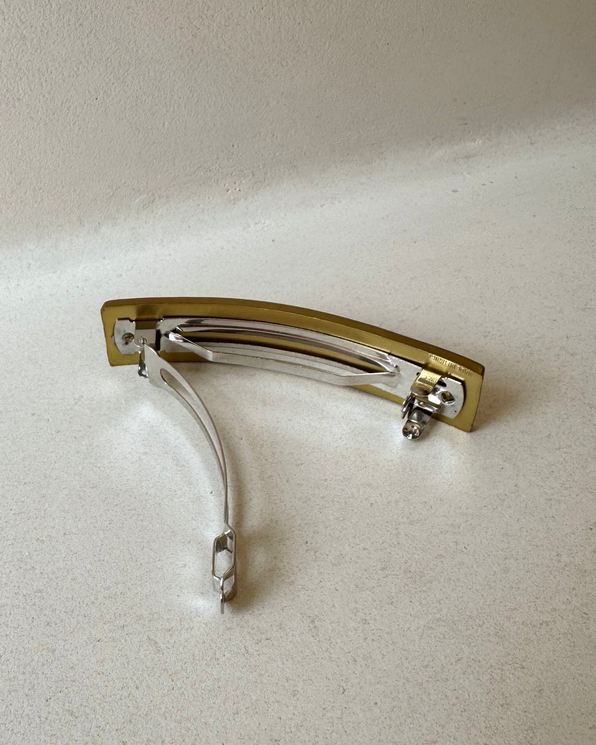 Parcelona | French Golden Beige Rectangle Hair Barrette - Hey Jude