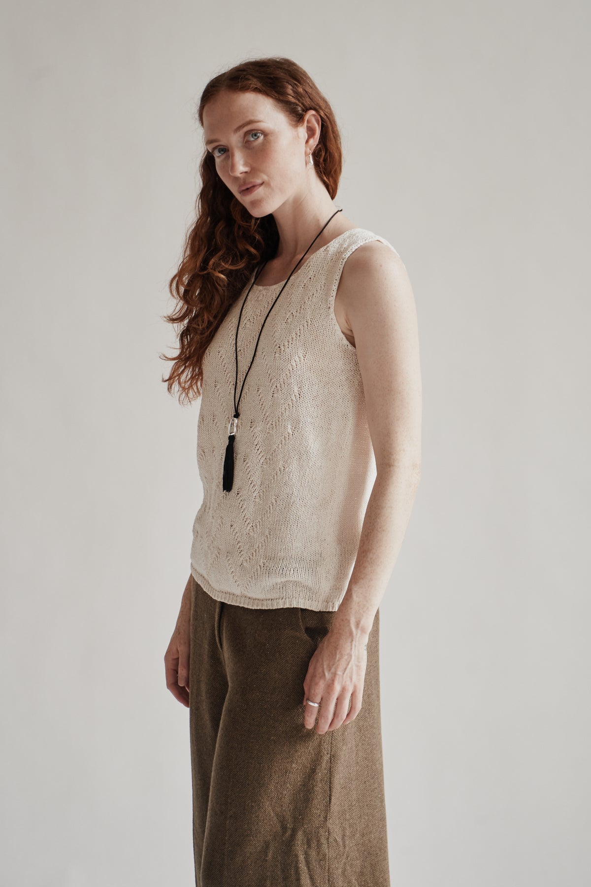 Ivory Knit Linen + Cotton Top