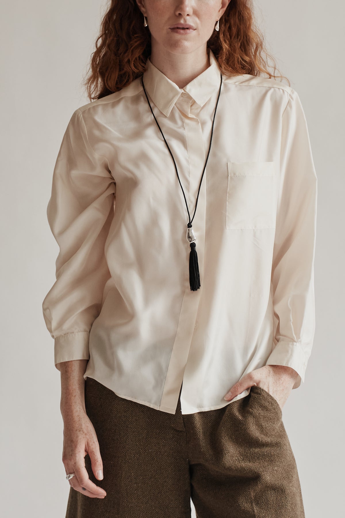 Ivory Boxy Paper-thin Silk Blouse - Hey Jude