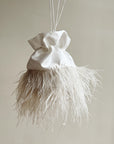 Ivory Feathered Dumpling Bag