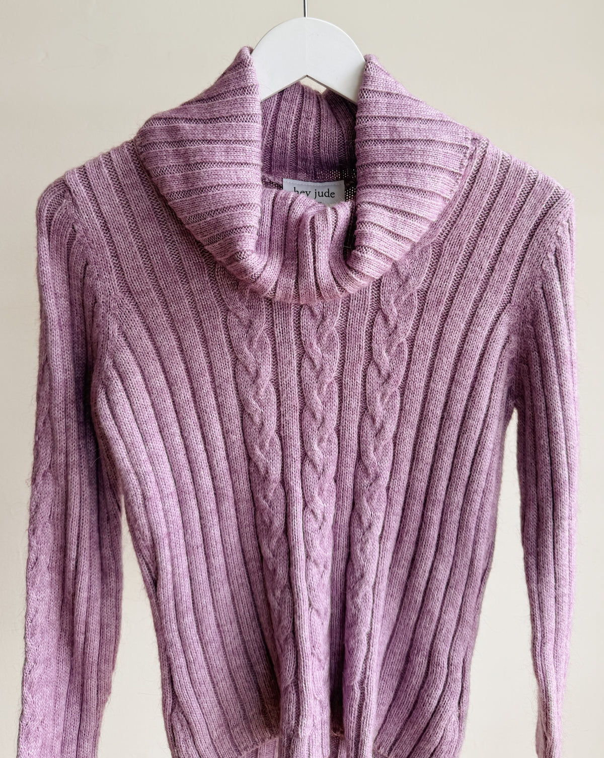 Lilac Cable Knit Sweater - Hey Jude