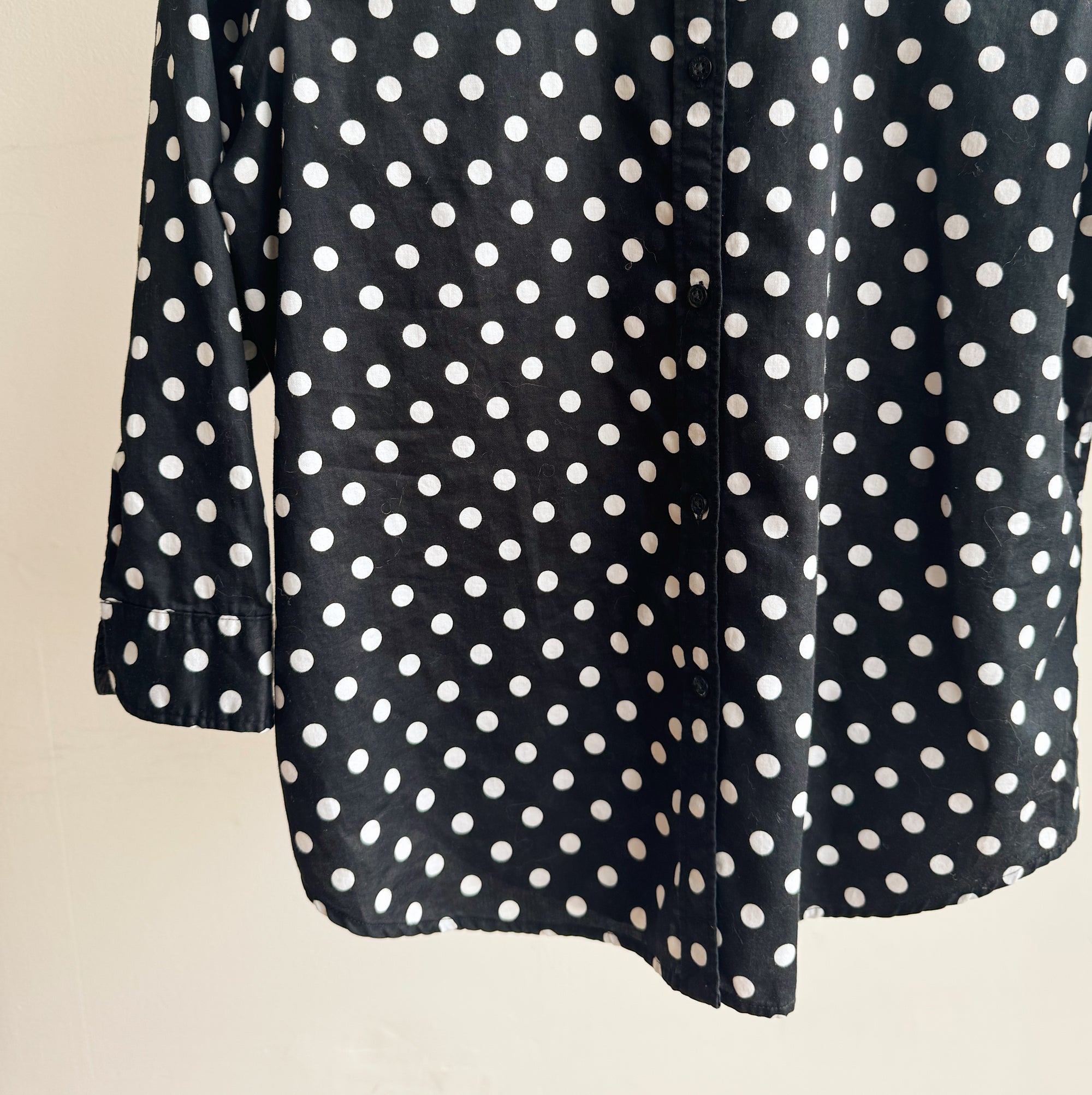 Black Polka Dot Cotton Blouse - Hey Jude