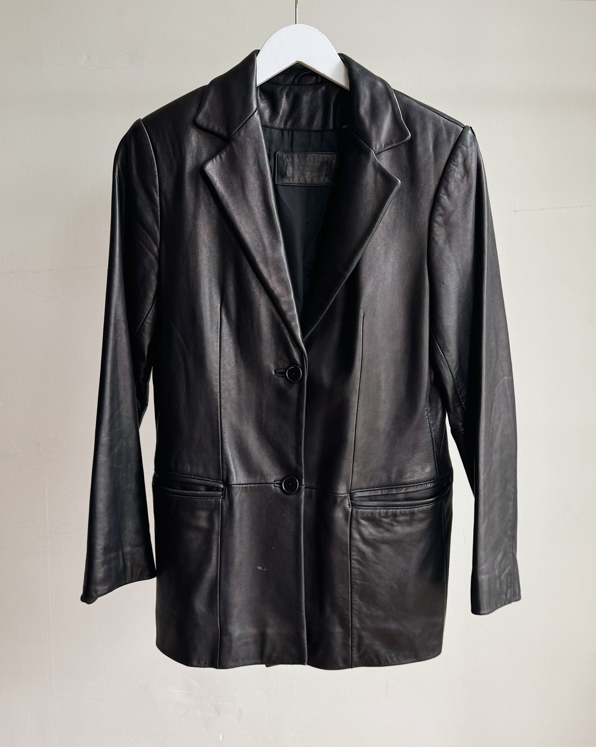 Ebony Classic Leather Blazer