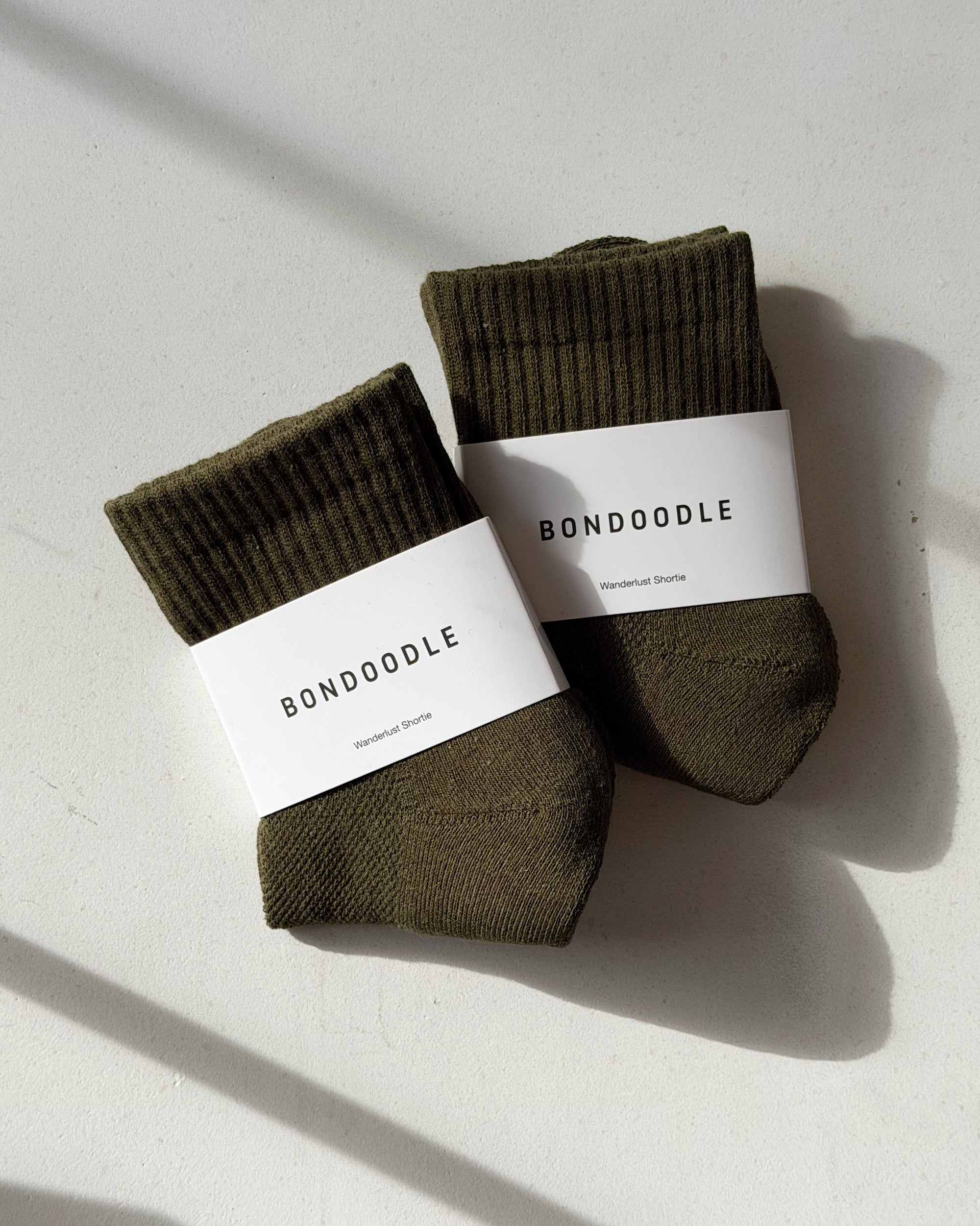Bondoodle | Ribbed Sport Ankle Socks in Khaki Green - Hey Jude