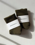 Bondoodle | Ribbed Sport Ankle Socks in Khaki Green - Hey Jude