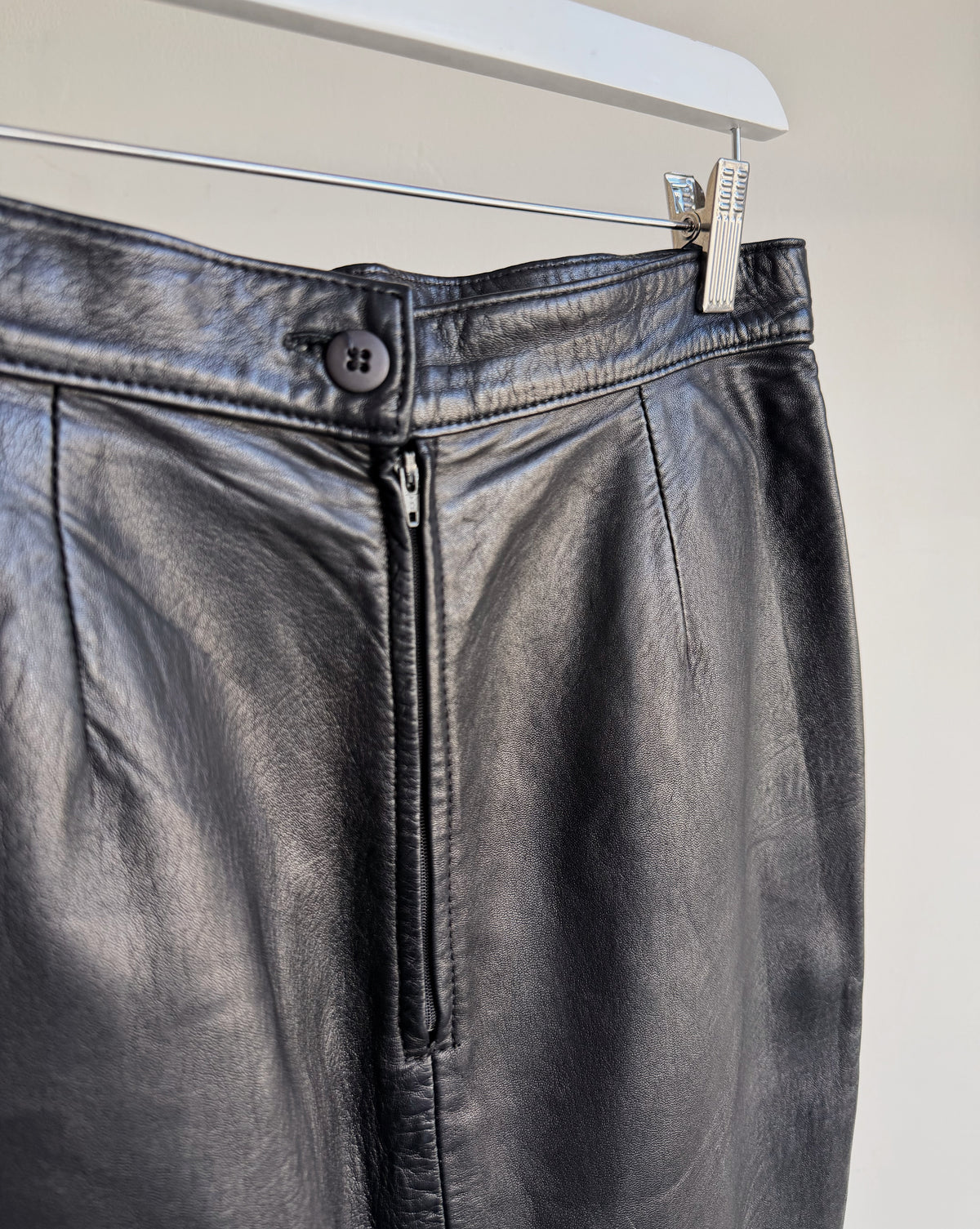Black Soft Leather Skirt
