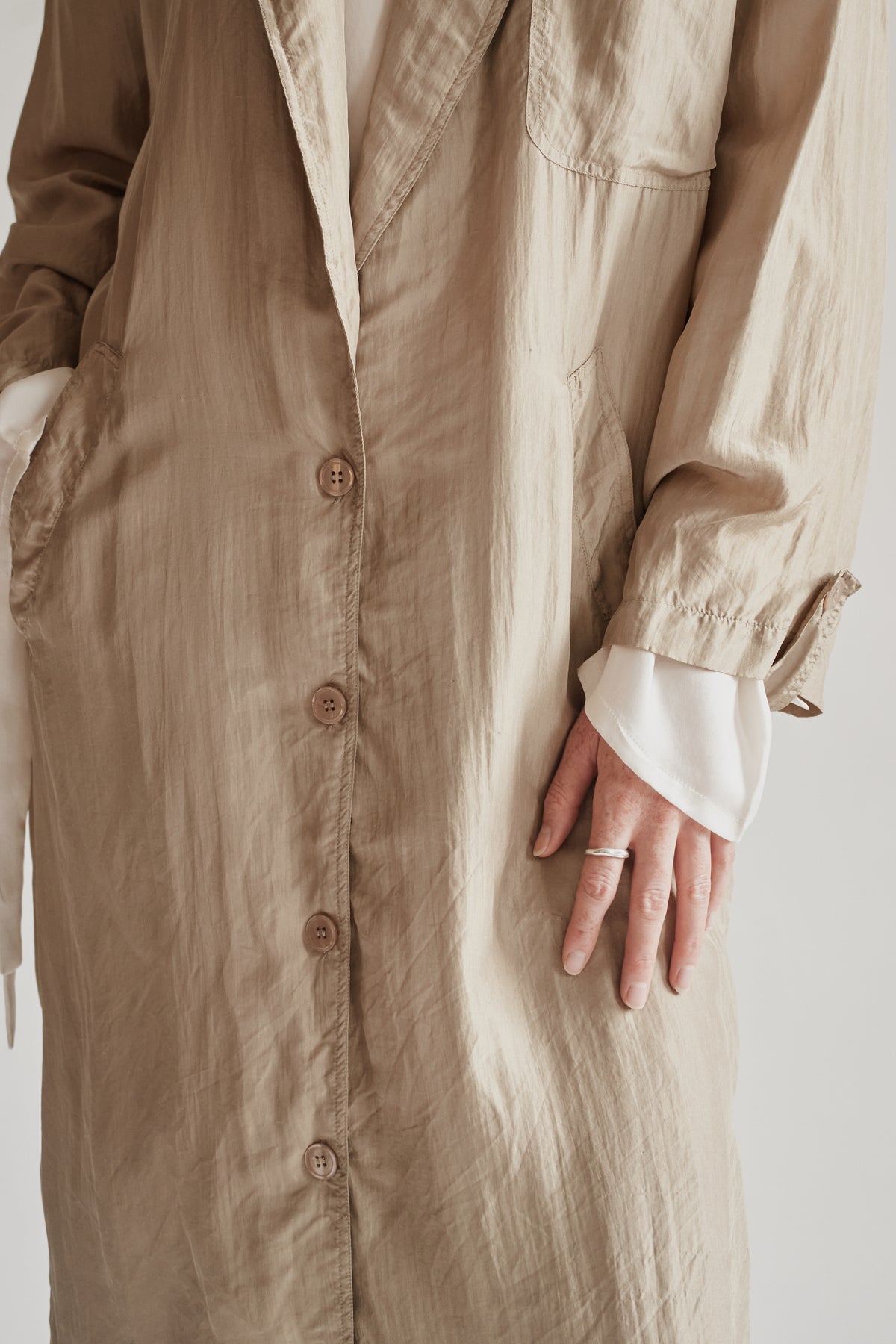 Sand Silk Lightweight Trench Coat